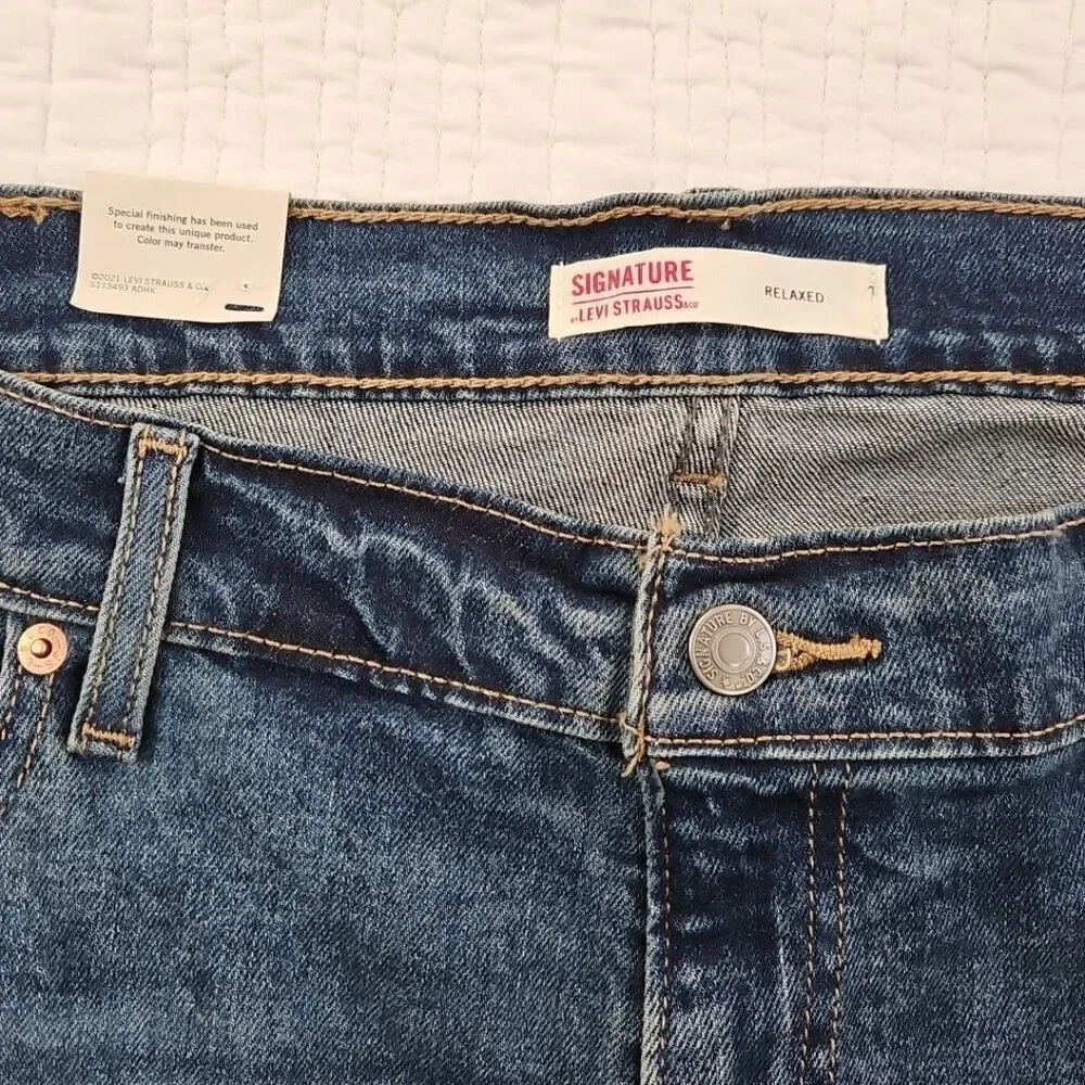 NEW Levi's Signature Series Jeans Men's‎ 42x30 Medium Wash Stretch Denim Relaxed
